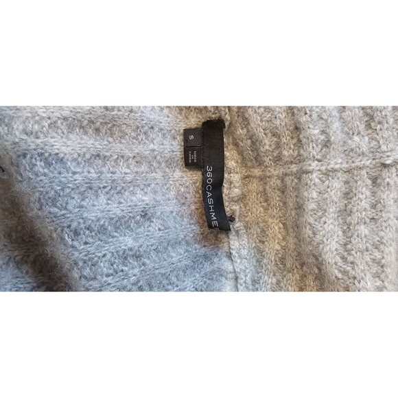 360 Cashmere 100% Cashmere Grey Open Drape Front Sweater Women’s S - Picture 3 of 4